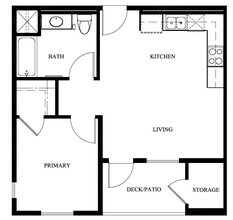 1 Bedroom 1 Bathroom floor plan